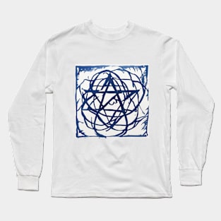 Pentagram Blue Shadow Silhouette Anime Style Collection No. 272 Long Sleeve T-Shirt